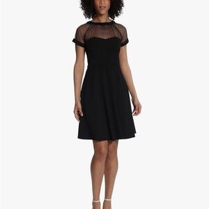 Maggy London Black A-Line Midi Dress